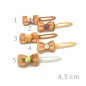 Preview: Dog bow clip with application 4,5 cm -  apricot