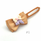 Preview: Dog bow clip with application 4,5 cm -  apricot