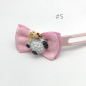 Preview: Hunde Schleifenspange mit Applikation 4,5 cm - rosa