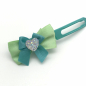 Preview: Dog bow clip with application 4,5 cm - light green