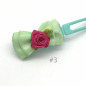 Preview: Dog bow clip with application 4,5 cm - light green