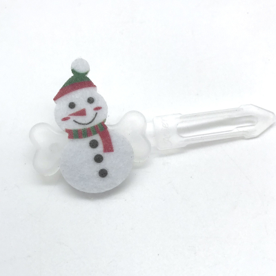 Hunde Haarspange mit Applikation 3,5 cm - Schneemann