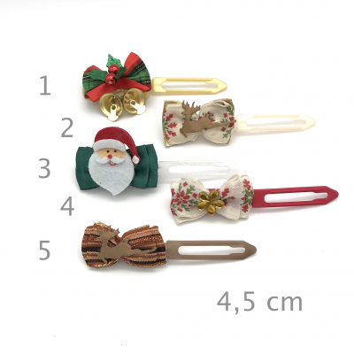 Hunde Schleifenspange mit Applikation 4,5 cm - Christmas Vol. 2