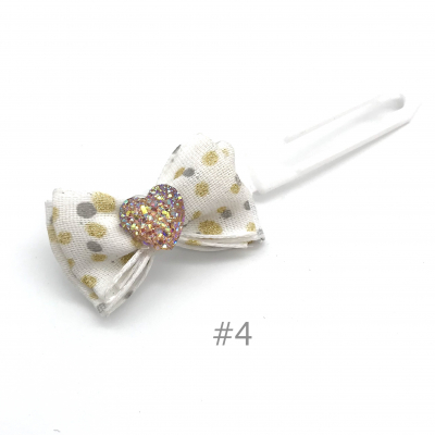 Dog bow clip with application 4,5 cm - gold