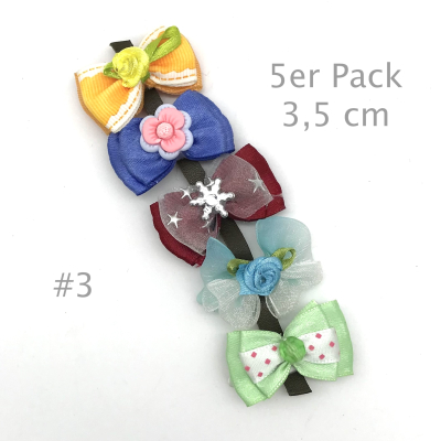 Hunde Schleifenspange mit Applikation 3,5 cm - Lagerräumung - 5er Pack