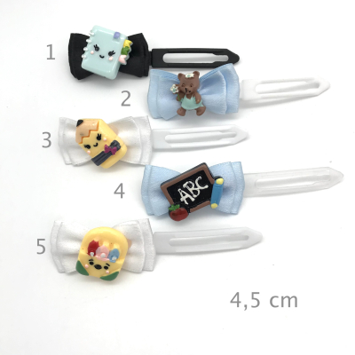 Hunde Schleifenspange mit Applikation 4,5 cm - Schule und Arbeit