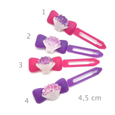 Hunde Haarspange mit Applikation 4,5 cm - Glitzer-Muschel