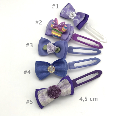 Hunde Schleifenspange mit Applikation 4,5 cm - lila