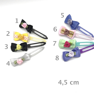Hunde Schleifenspange mit Applikation 4,5 cm - Rosen Vol. 2