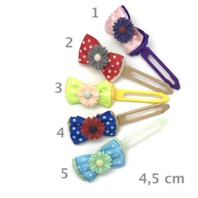 Hunde Schleifenspange mit Applikation 4,5 cm - Gänseblümchen