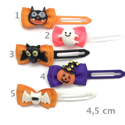 Hunde Schleifenspange mit Applikation 4,5 cm - Happy Halloween