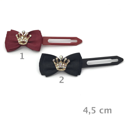 Hunde Schleifenspange mit Applikation 4,5 cm - gekrönte Häupter