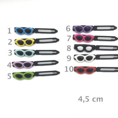 Hunde Haarspange mit Applikation 4,5 cm - Sonnenbrillen