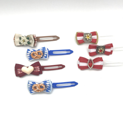 Hunde Schleifenspange mit Applikation 4,5 cm - Bayern/Österreich