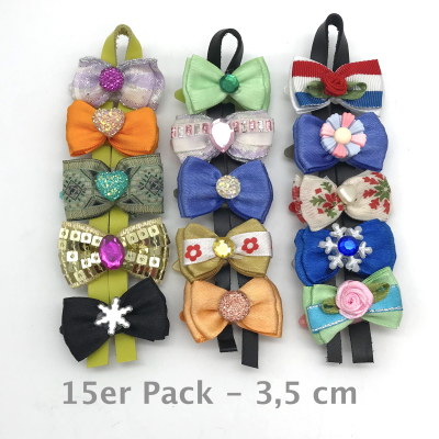 Auer Haarspangen 15er Pack Geschenkset - Spangengröße 3,5 cm mit Taft Schleifen