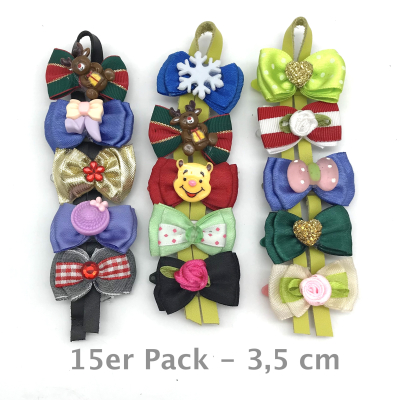 Auer Haarspangen 15er Pack Geschenkset - Spangengröße 3,5 cm mit Taft Schleifen