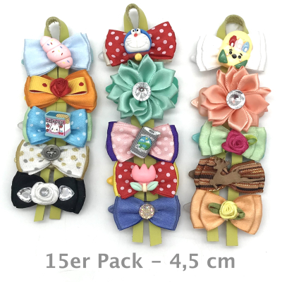 Auer Haarspangen 15er Pack Geschenkset - Spangengröße 4,5 cm mit Taft Schleifen