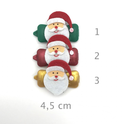 Dog hairclip with application - Santa - single