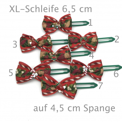 Dog bow clip with application 6,5/4,5 cm -  Christmas Vol.2- single
