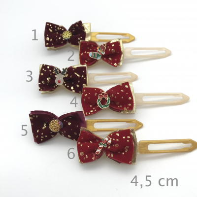 Dog bow clip with application 4,5 cm -  Christmas Vol. 1 - single