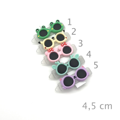 Preview: Hunde Haarspange mit Applikation 4,5 cm - Tierische Brillen