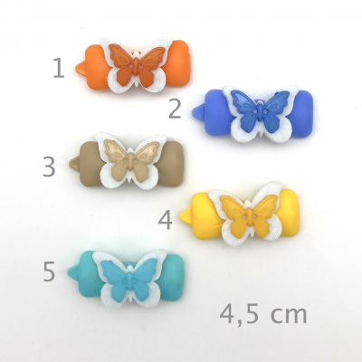 Dog hairclip with application 4,5 cm - Butterfly - single