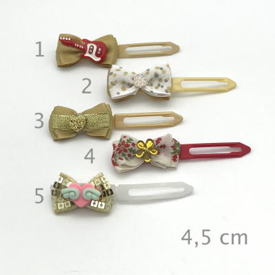 Dog bow clip with application 4,5 cm - gold - single