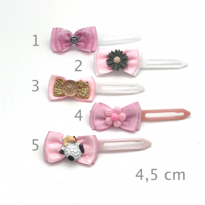 Hunde Schleifenspange mit Applikation 4,5 cm - rosa