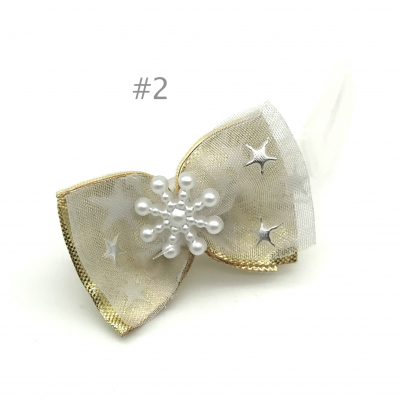 Dog bow clip with application 4,5 cm -  Christmas Vol. 1