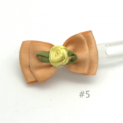 Dog bow clip with application 4,5 cm -  apricot