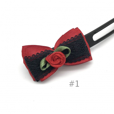 Dog bow clip with application 4,5 cm - Roses Vol. 1