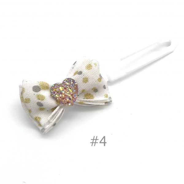 Dog bow clip with application 4,5 cm - gold