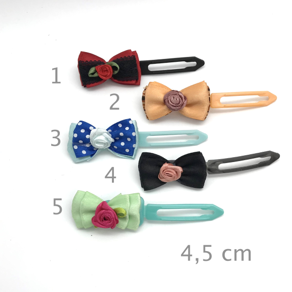 Dog bow clip with application 4,5 cm - Roses Vol. 1