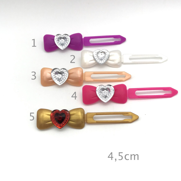 Hunde Haarspange mit Applikation 4,5 cm - Glitzer Herz - Vol.1