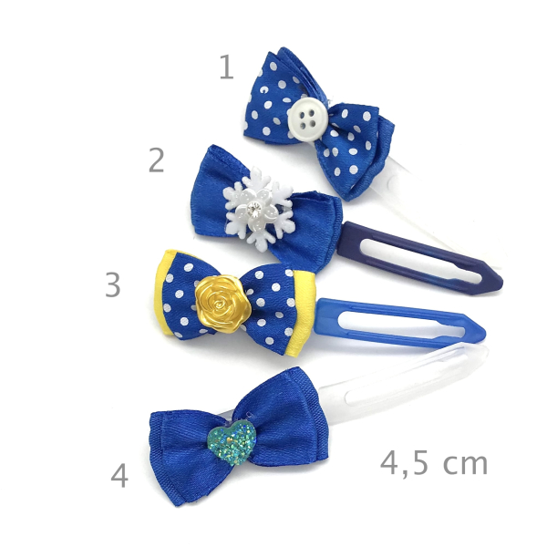 Hunde Schleifenspange mit Applikation 4,5 cm - dunkelblau