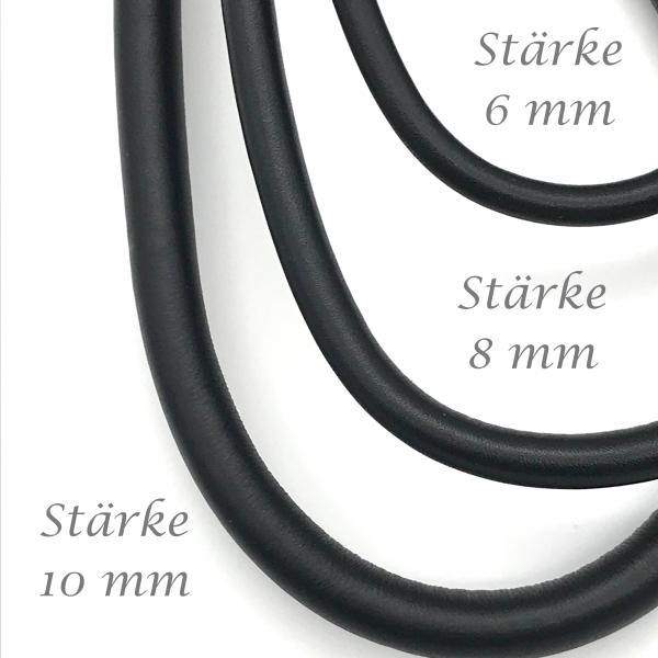 Rundlederleine schwarz 10 mm - 2,20 m dreifach verstellbar