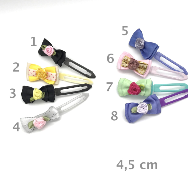 Hunde Schleifenspange mit Applikation 4,5 cm - Rosen Vol. 2