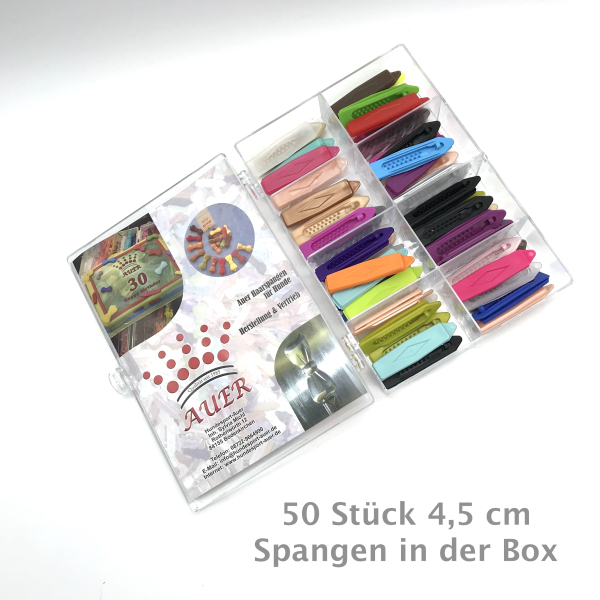 Auer Haarspangen Raute bunt gemischt 50er Pack 4,5 cm in der Box