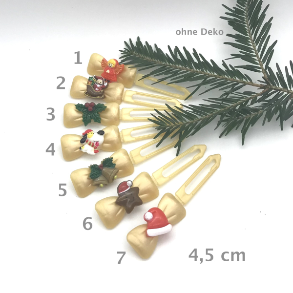 Hunde Haarspange mit Applikation 4,5 cm - es weihnachtet!! - Vol.2