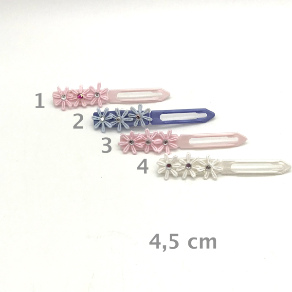 Hunde Haarspange mit Applikation 4,5 cm - Glitzer Blümchen
