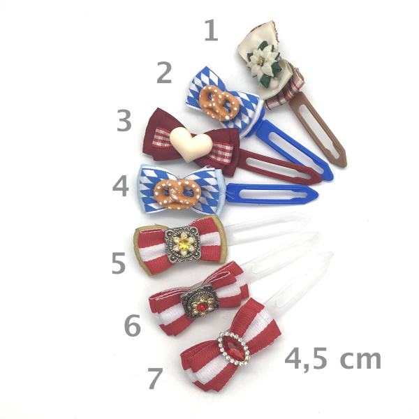 Hunde Schleifenspange mit Applikation 4,5 cm - Bayern/Österreich