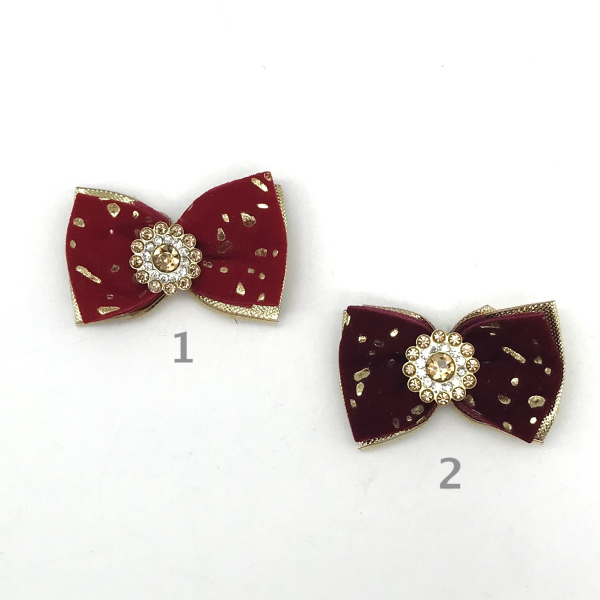 Hunde Schleifenspange mit Applikation 4,5 cm -Christmas Vol. 1