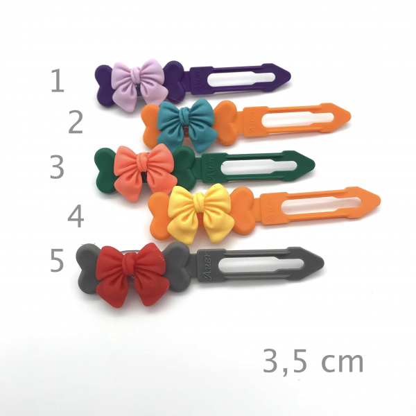 Hunde Haarspange mit Applikation 3,5 cm - Mini Schleifen- einzeln