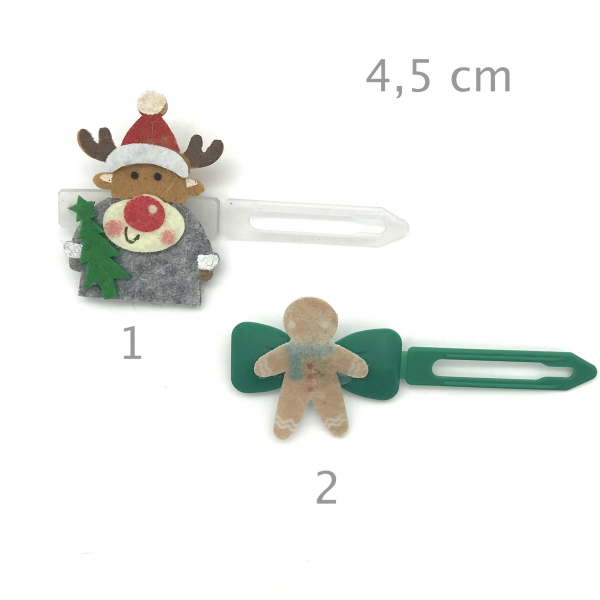 Hunde Haarspange mit Applikation 4,5 cm - es weihnachtet!