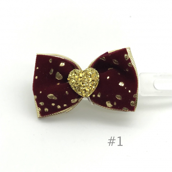 Dog bow clip with application 4,5 cm -  Christmas Vol. 1