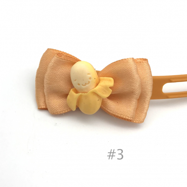 Dog bow clip with application 4,5 cm -  apricot