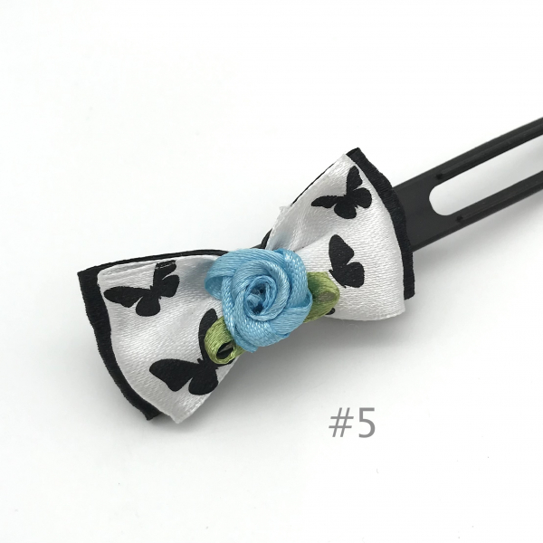 Dog bow clip with application 4,5 cm -  black