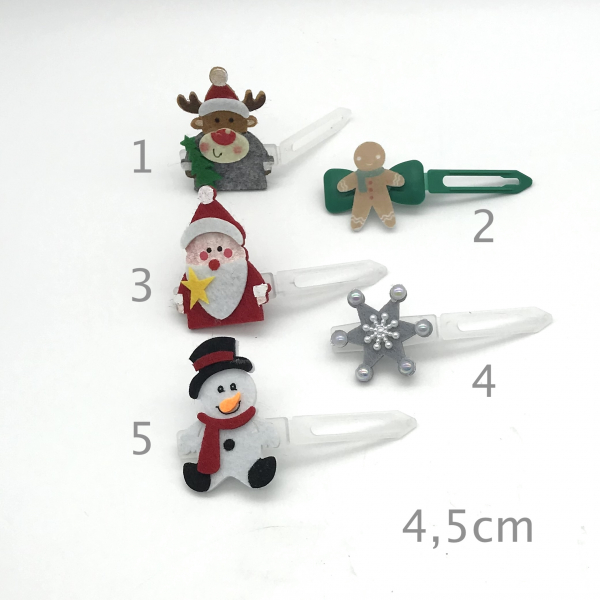 Hunde Haarspange mit Applikation 4,5 cm - es weihnachtet!